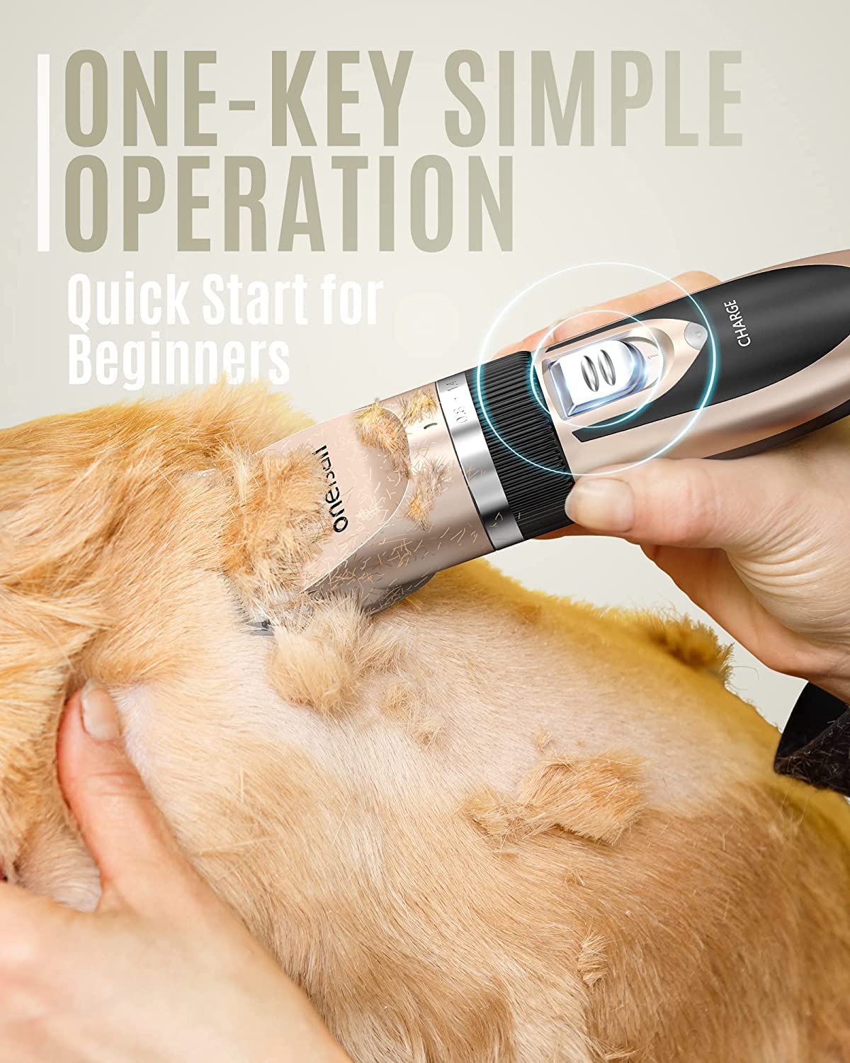 Dog Clipper Low Noise, Dog Grooming Kit with Rechargeable