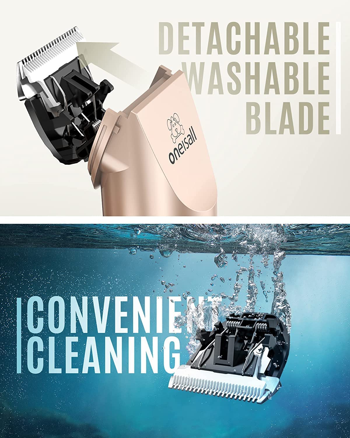 Dog Clipper Low Noise, Dog Grooming Kit with Rechargeable