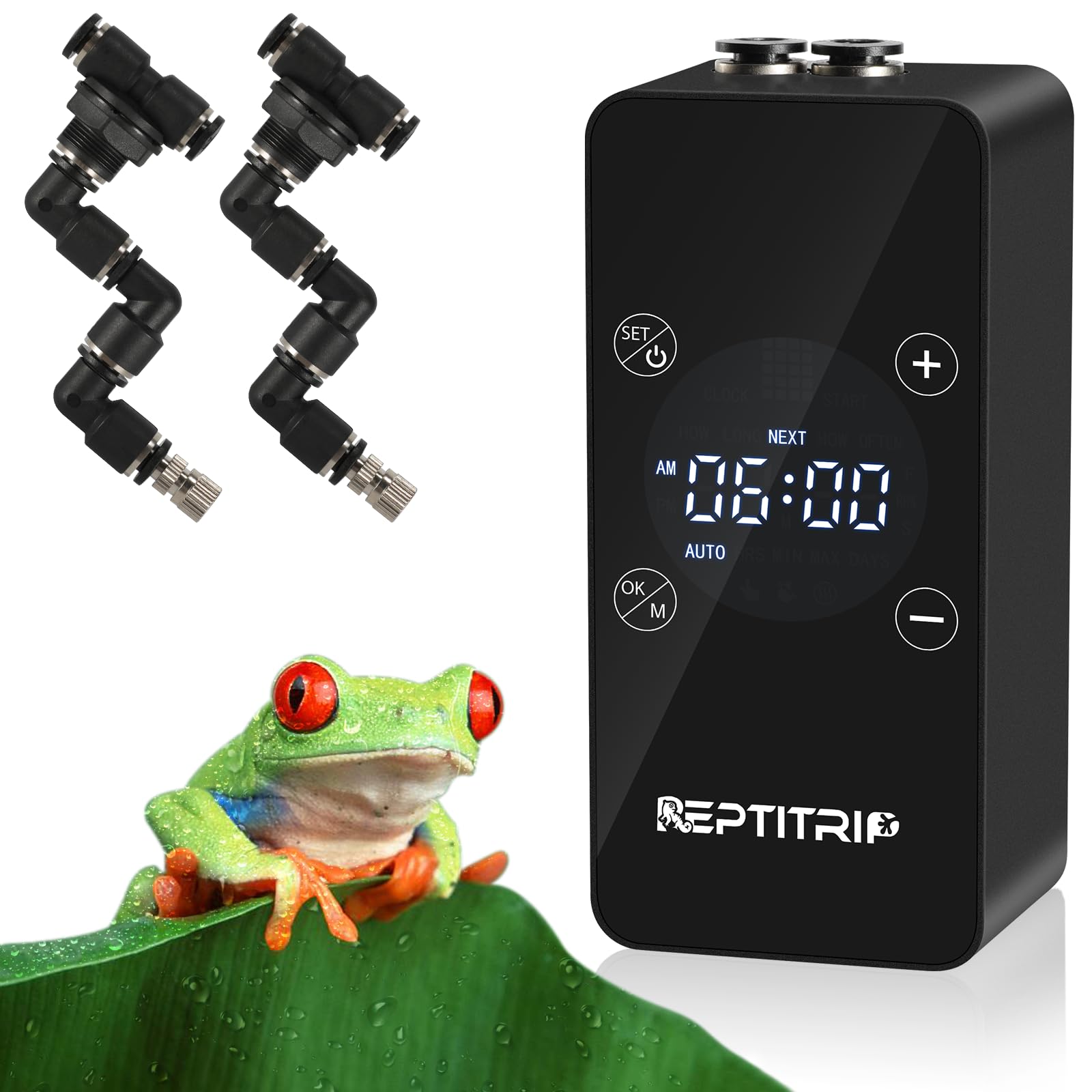Humidifier for Tanks, Amphibians, and Rainforest Plants with Timer and Manual Spray Functions