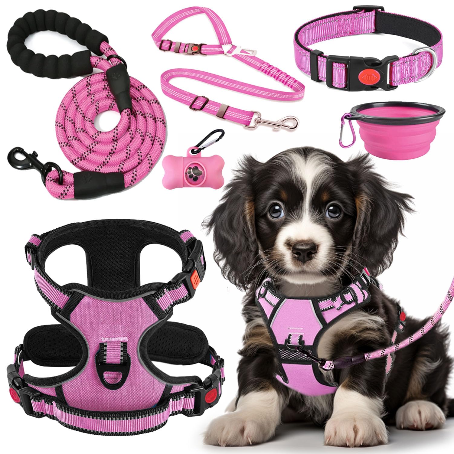 No Pull Dog Harness, Collar & Leash Set