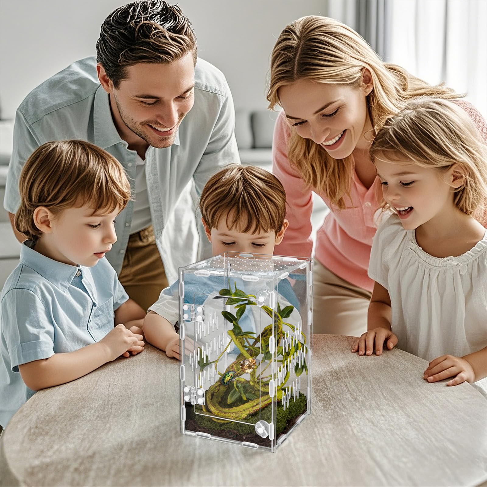 Reptile Terrarium Easy Assembly, 360° Clear