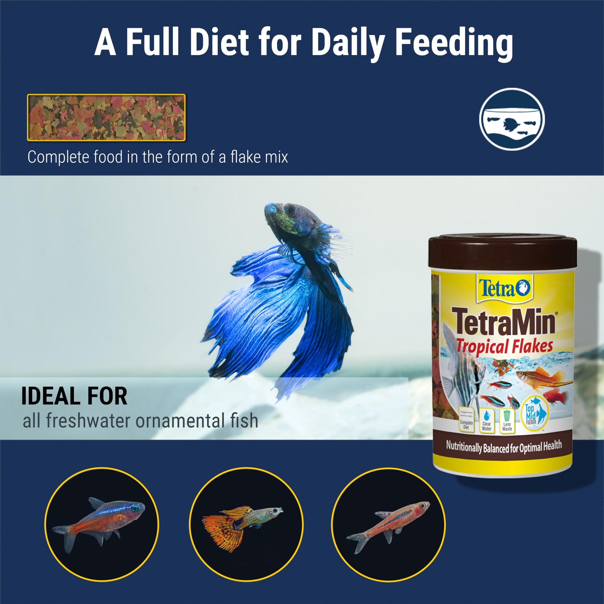 Nutritionally Balanced Tropical Flake Food for Tropical Fish