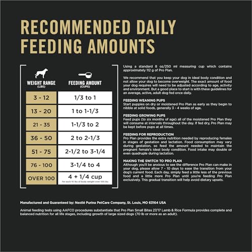 Purina Pro Plan High Protein Dog Food Lamb and Rice Formula - 6 lb. Bag