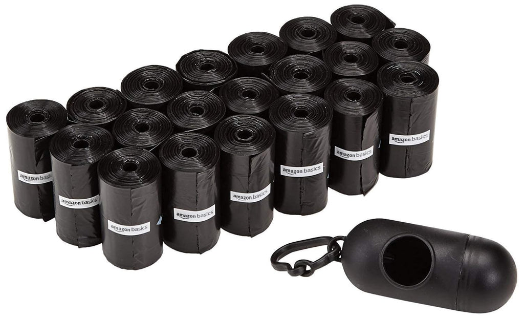 Dog Poop Leak Proof Bags with Dispenser and Leash Clip