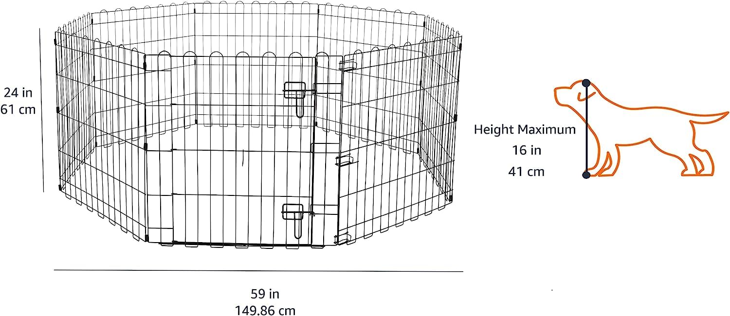 Foldable Octagonal Metal Exercise Puppy / Dog Playpen