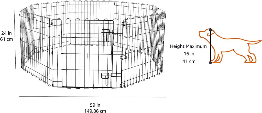 Foldable Octagonal Metal Exercise Puppy / Dog Playpen