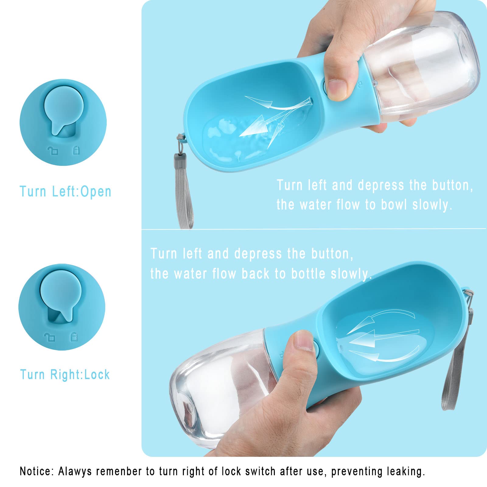 Dog Water Bottle with Food Container