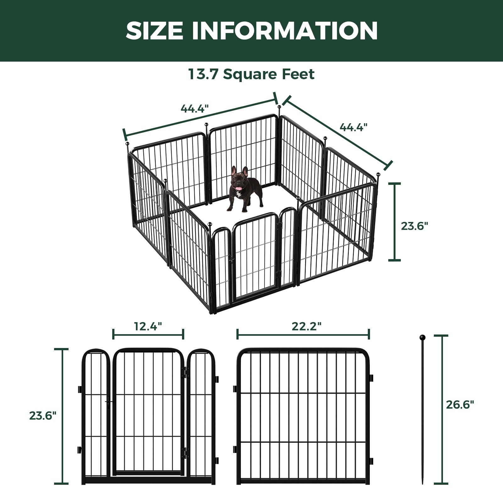 Dog Playpen  24 inch 8 Panels for Small and Puppy Dogs