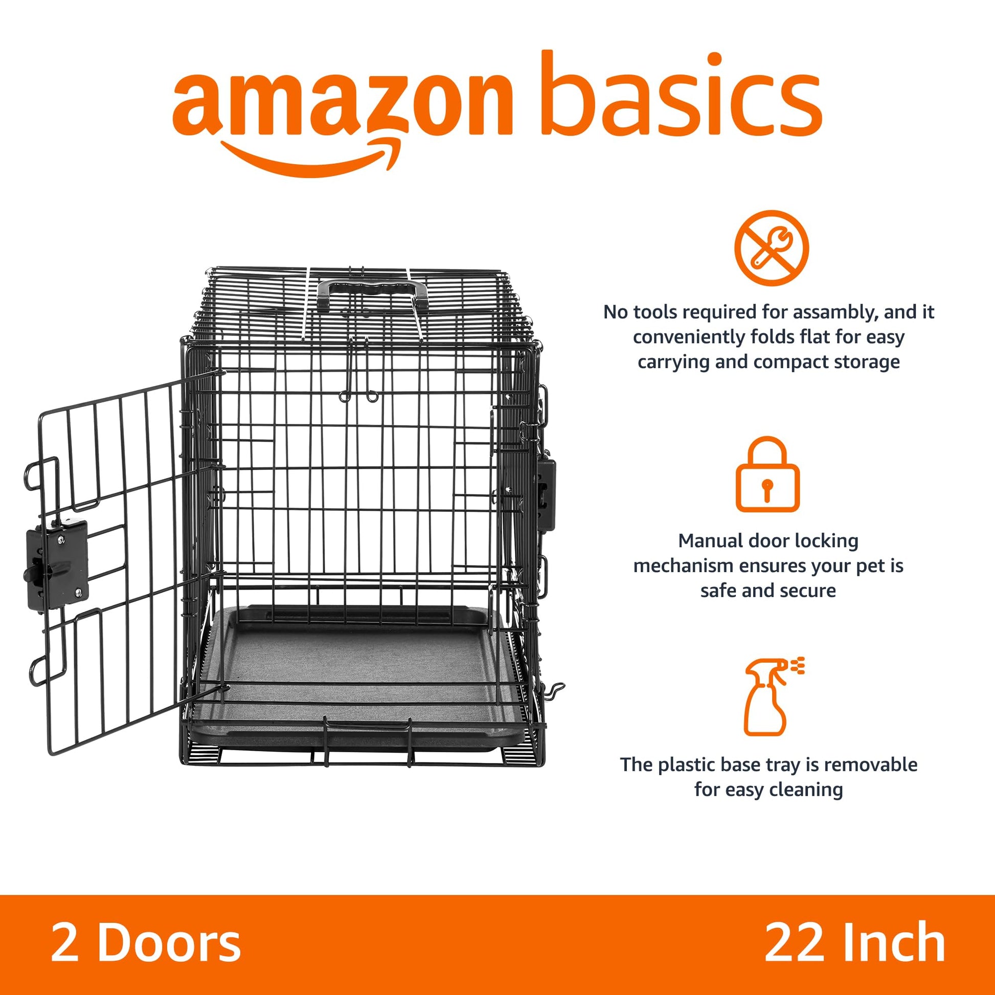 Metal Wire Dog Crate with Tray