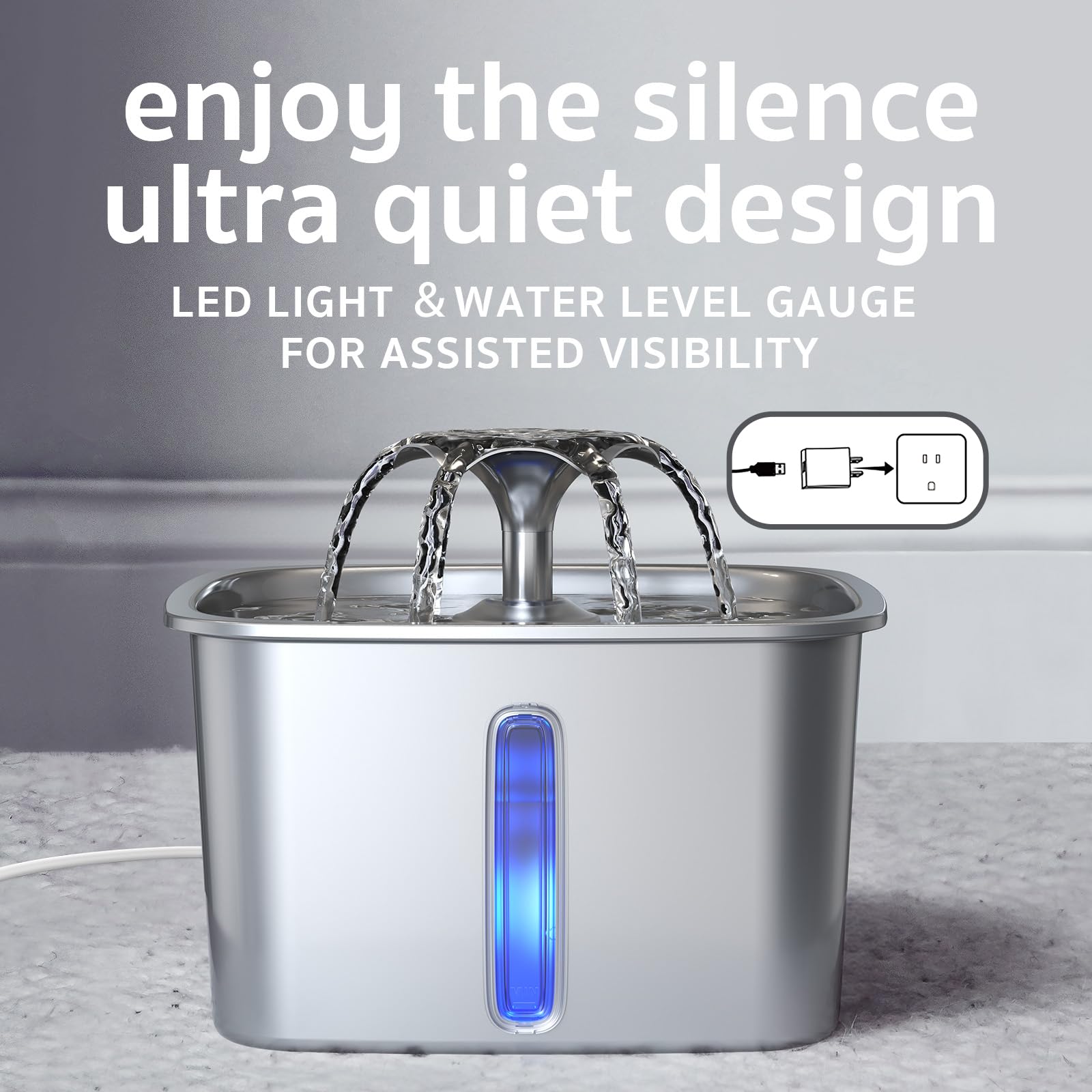 Stainless Steel Cat Water Fountain