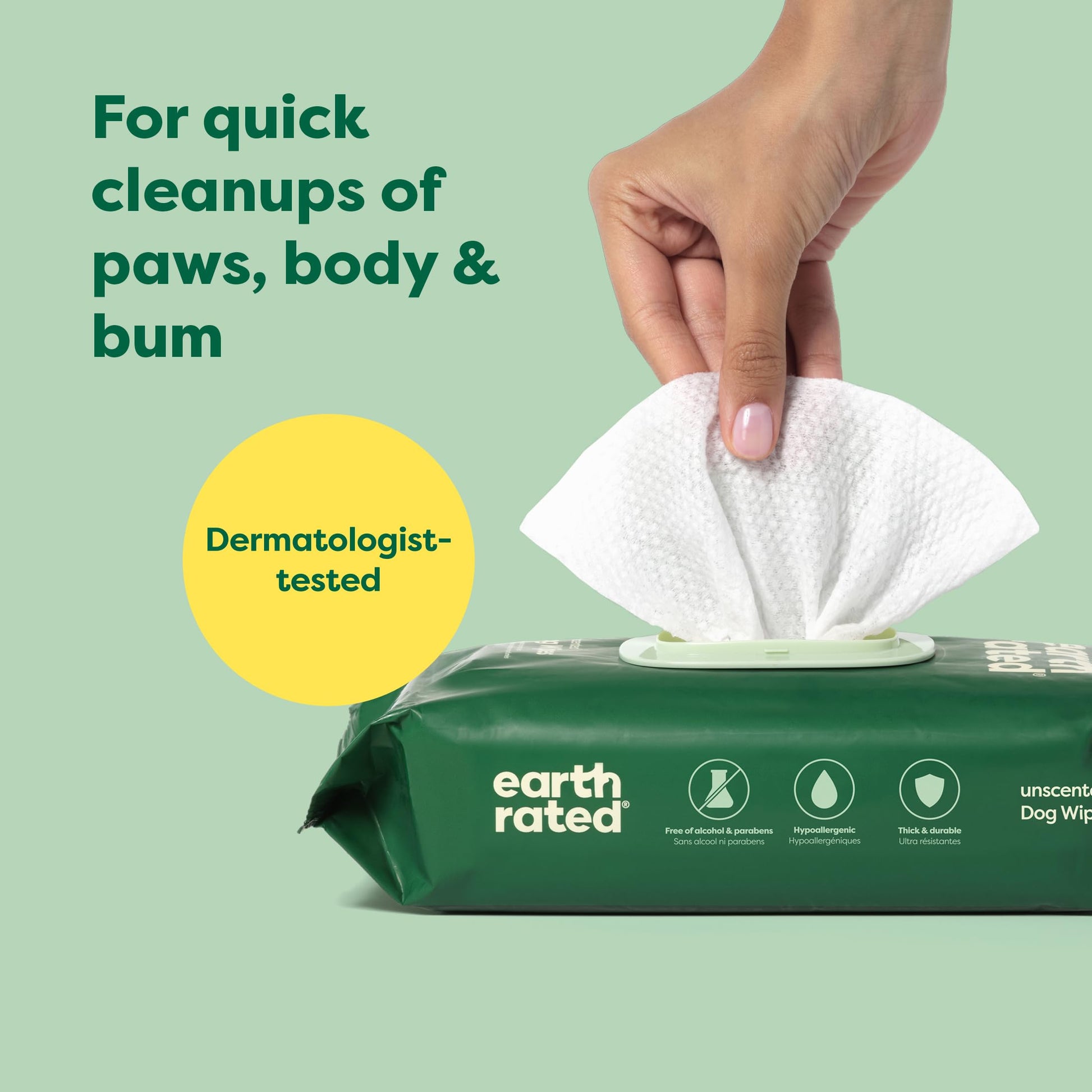Earth Rated Pet Wipes for Dogs and Cats