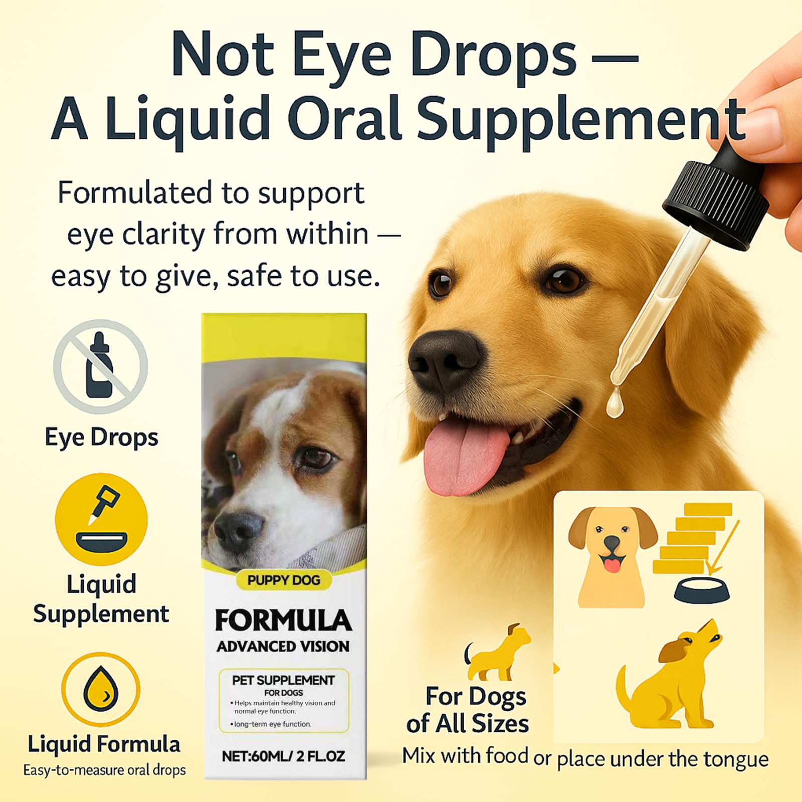Advanced Vision Formula for Dogs – Liquid Eye & Vision Support Supplement –
