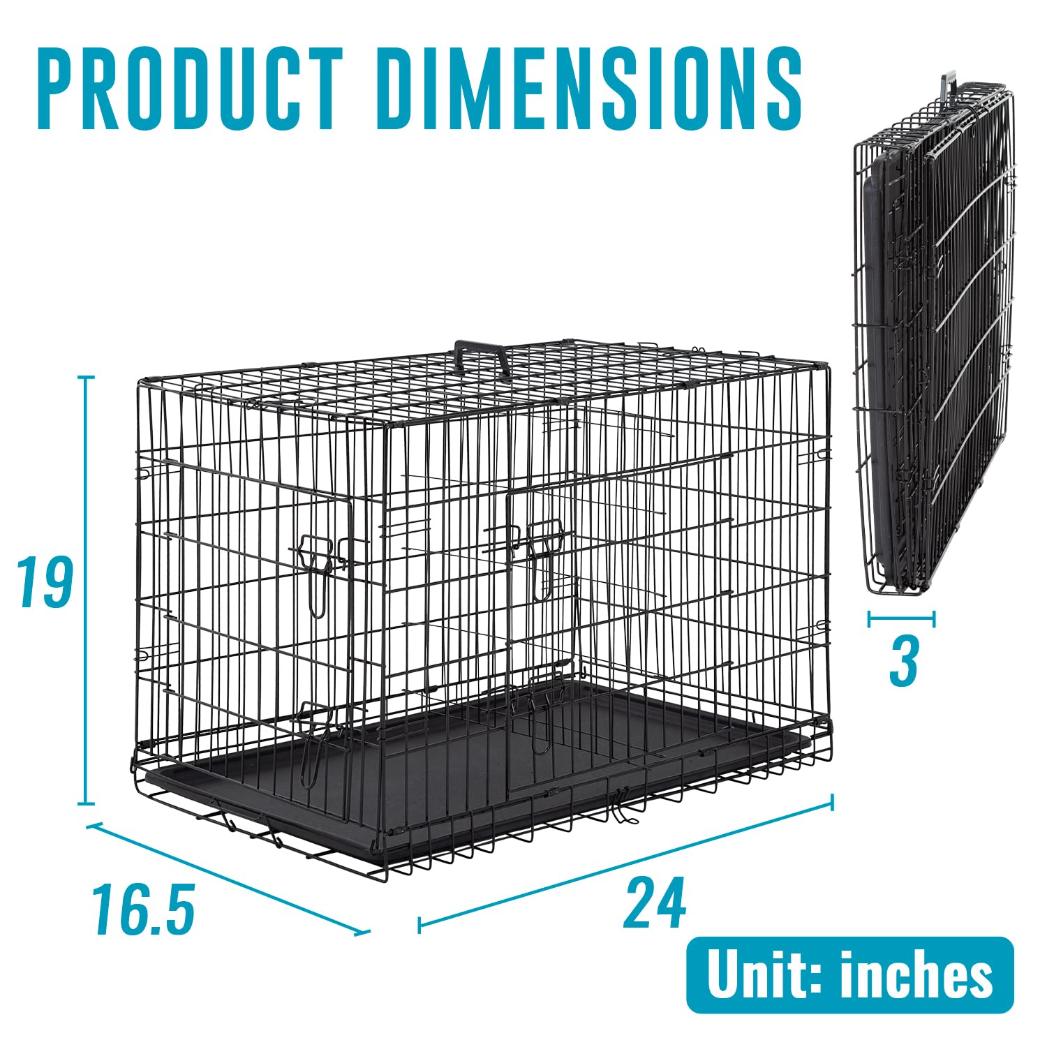 Dog Crate for Small Dogs 24 Inch