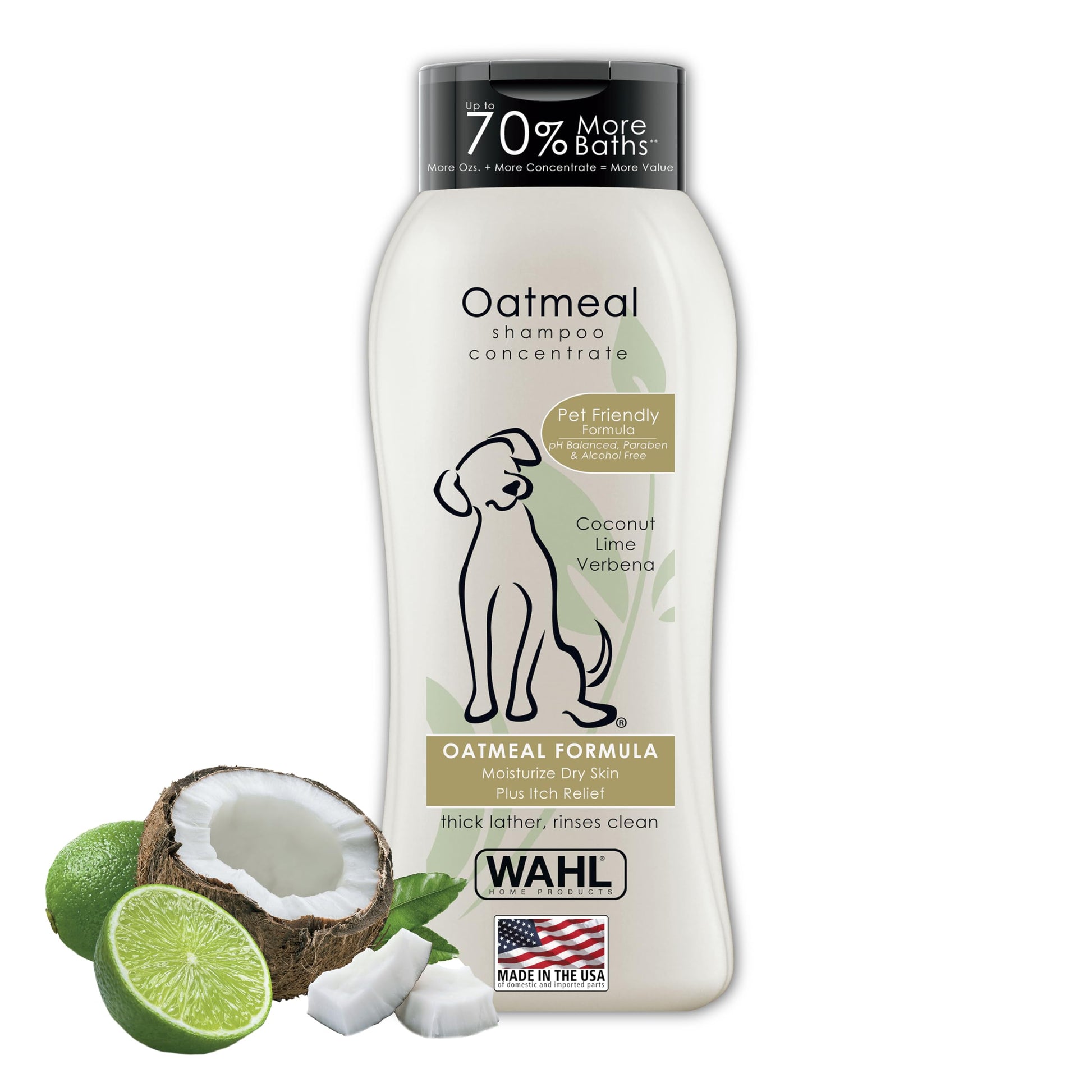 Dry Skin & Itch Relief Pet Shampoo for Dogs – Oatmeal Formula with Coconut Lime