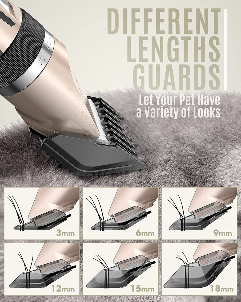Dog Clipper Low Noise, Dog Grooming Kit with Rechargeable