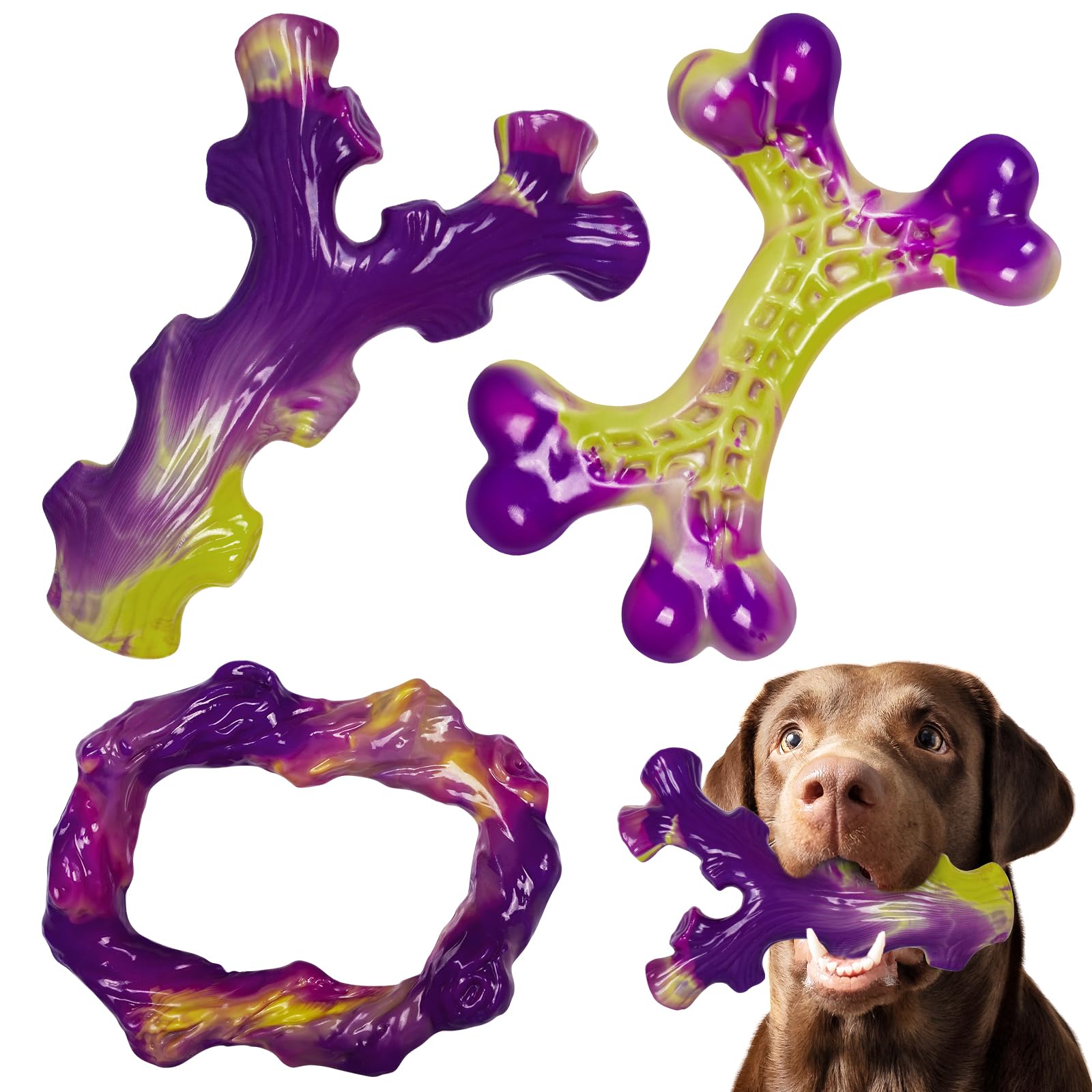 Tough Dog Toys for Aggressive Chewers 3 Pack