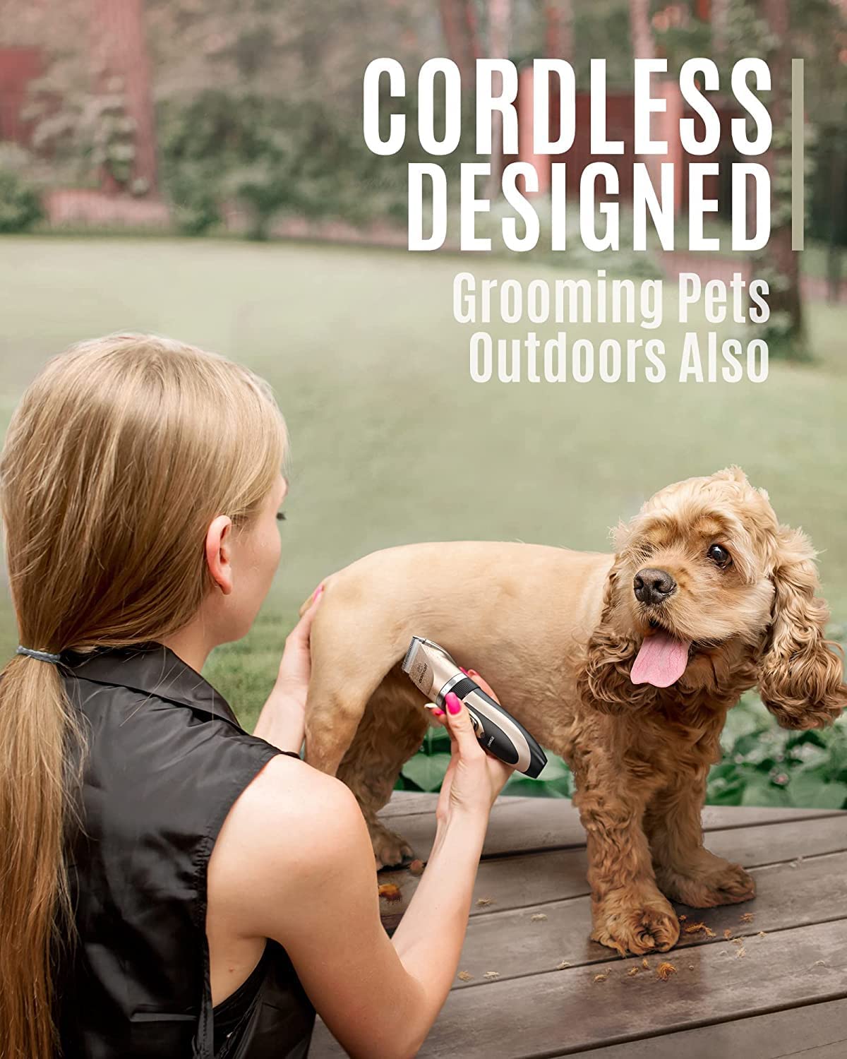 Dog Clipper Low Noise, Dog Grooming Kit with Rechargeable