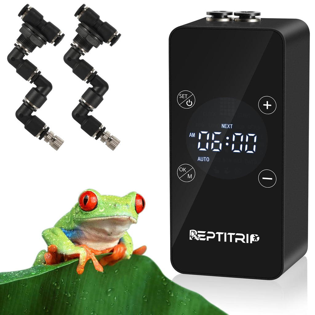 Humidifier for Tanks, Amphibians, and Rainforest Plants with Timer and Manual Spray Functions