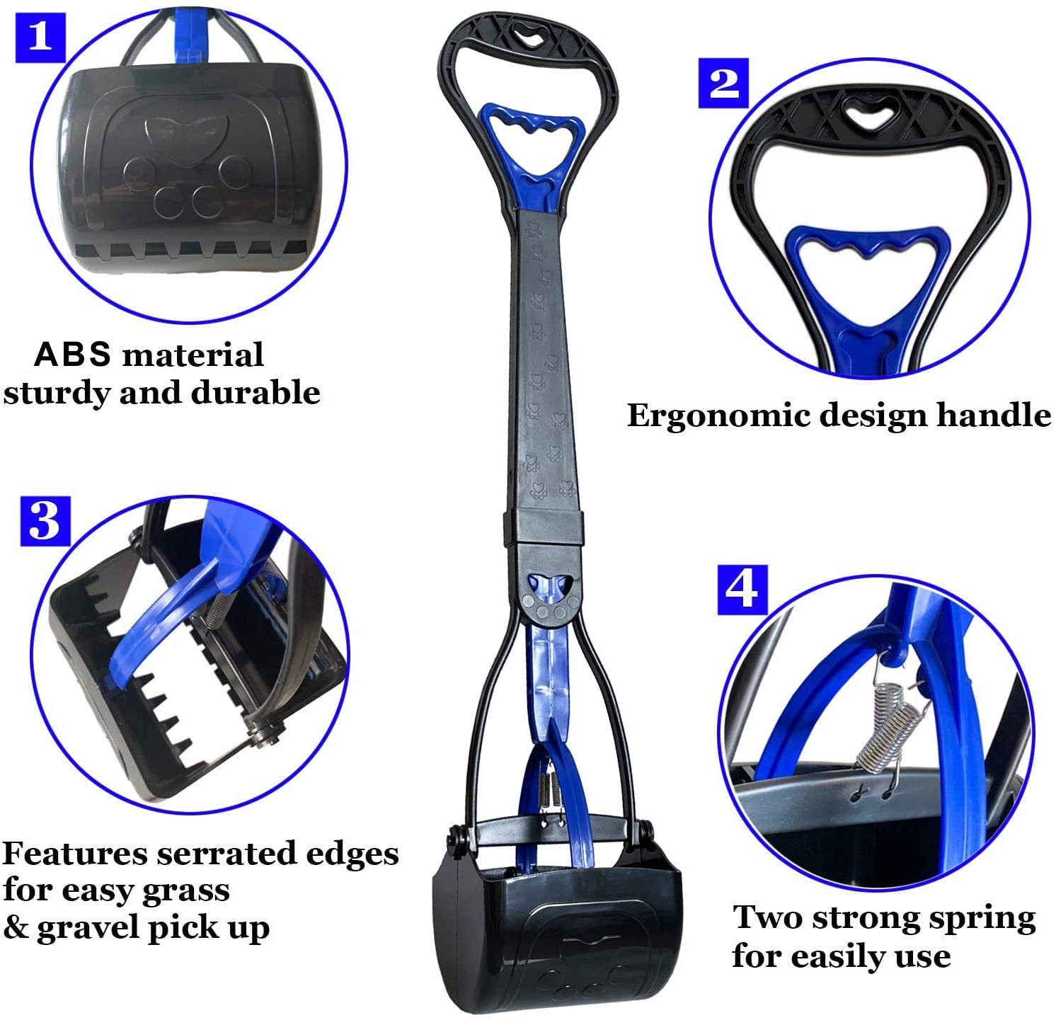 Non-Breakable Pooper Scooper for Large Medium & Small Dogs Heavy Duty