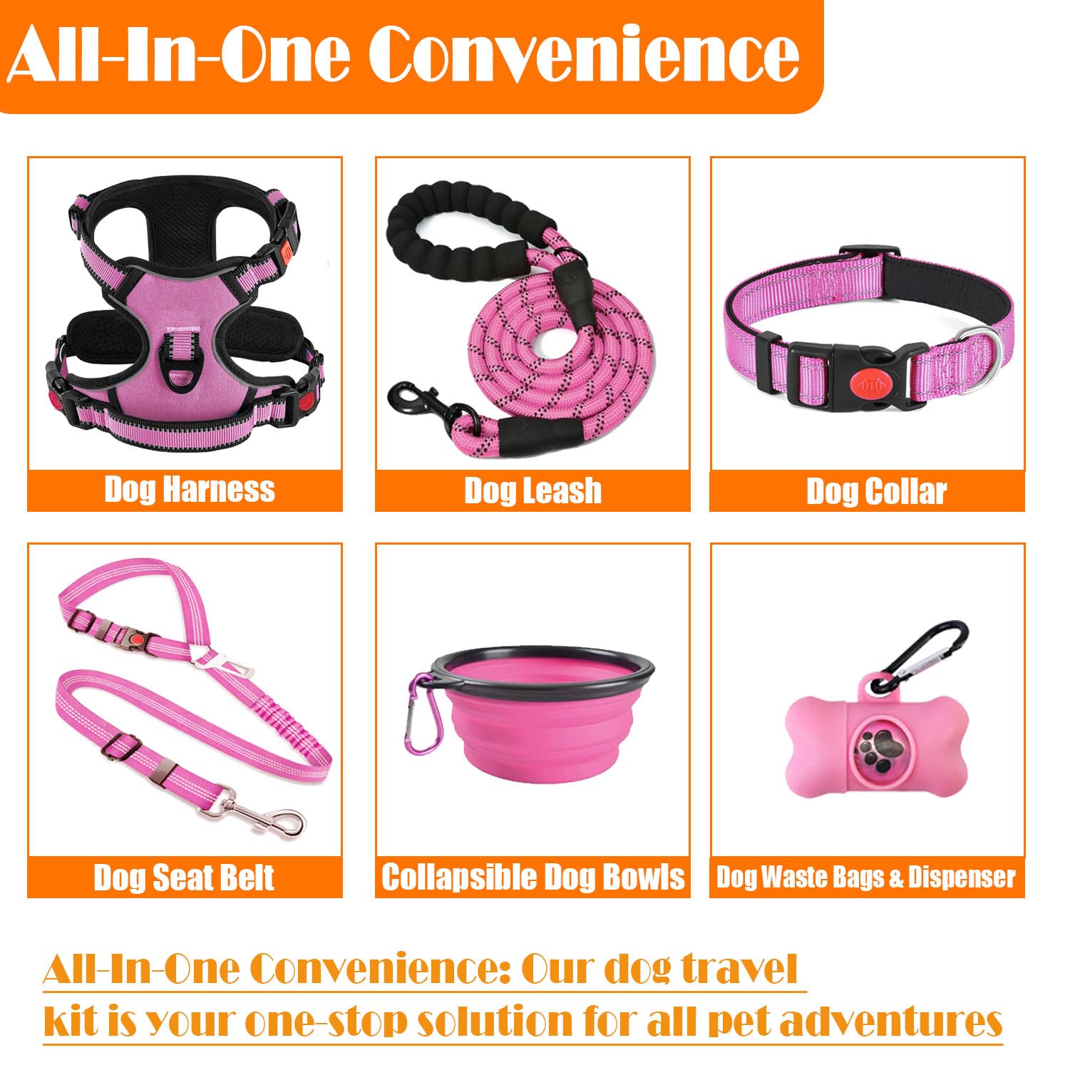 No Pull Dog Harness, Collar & Leash Set