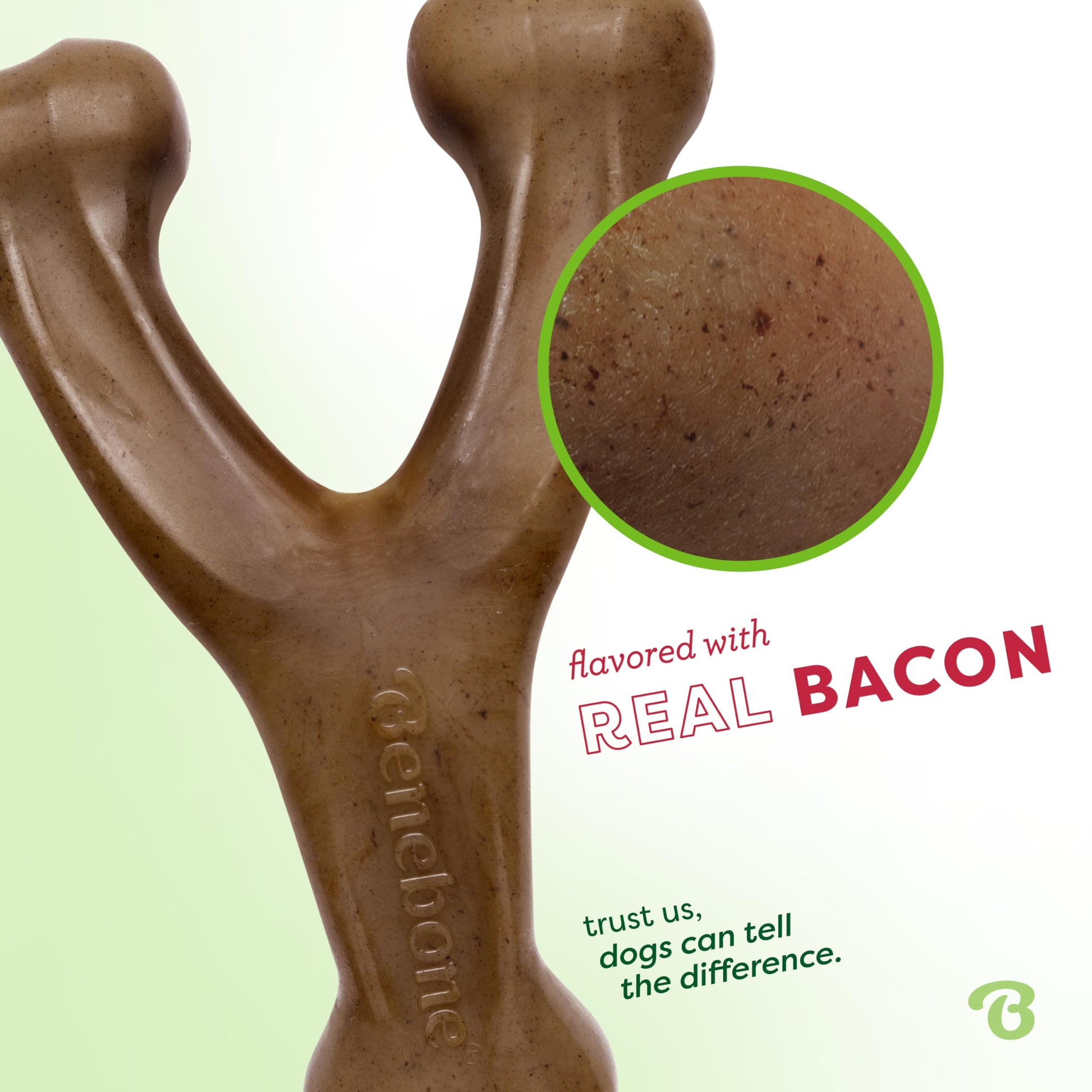 Wishbone Dog Chew Toy (Real Bacon)