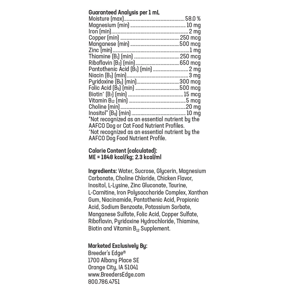 Breeder's Edge B Strong Liquid Vitamin B for Dogs and Cats 8oz