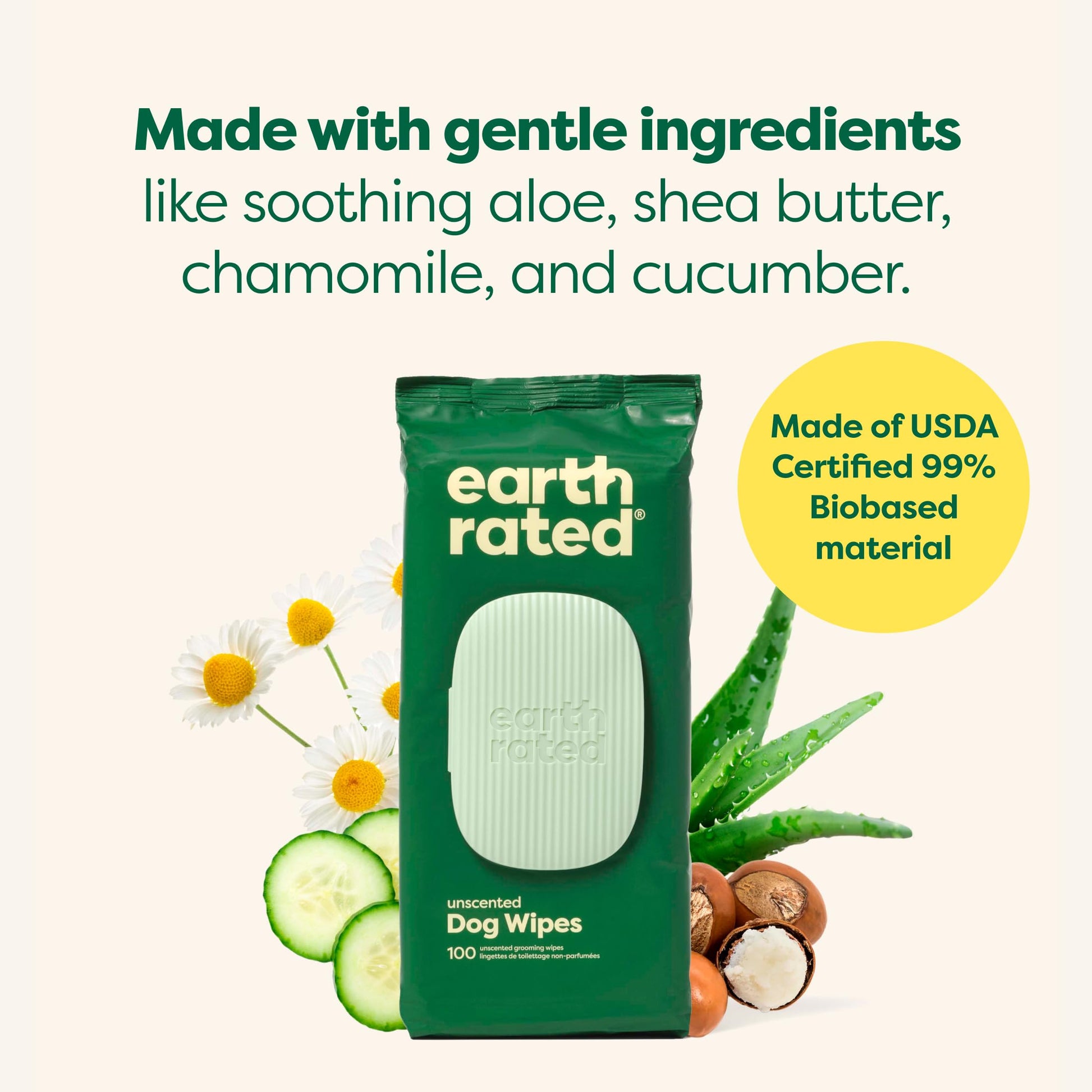 Earth Rated Pet Wipes for Dogs and Cats