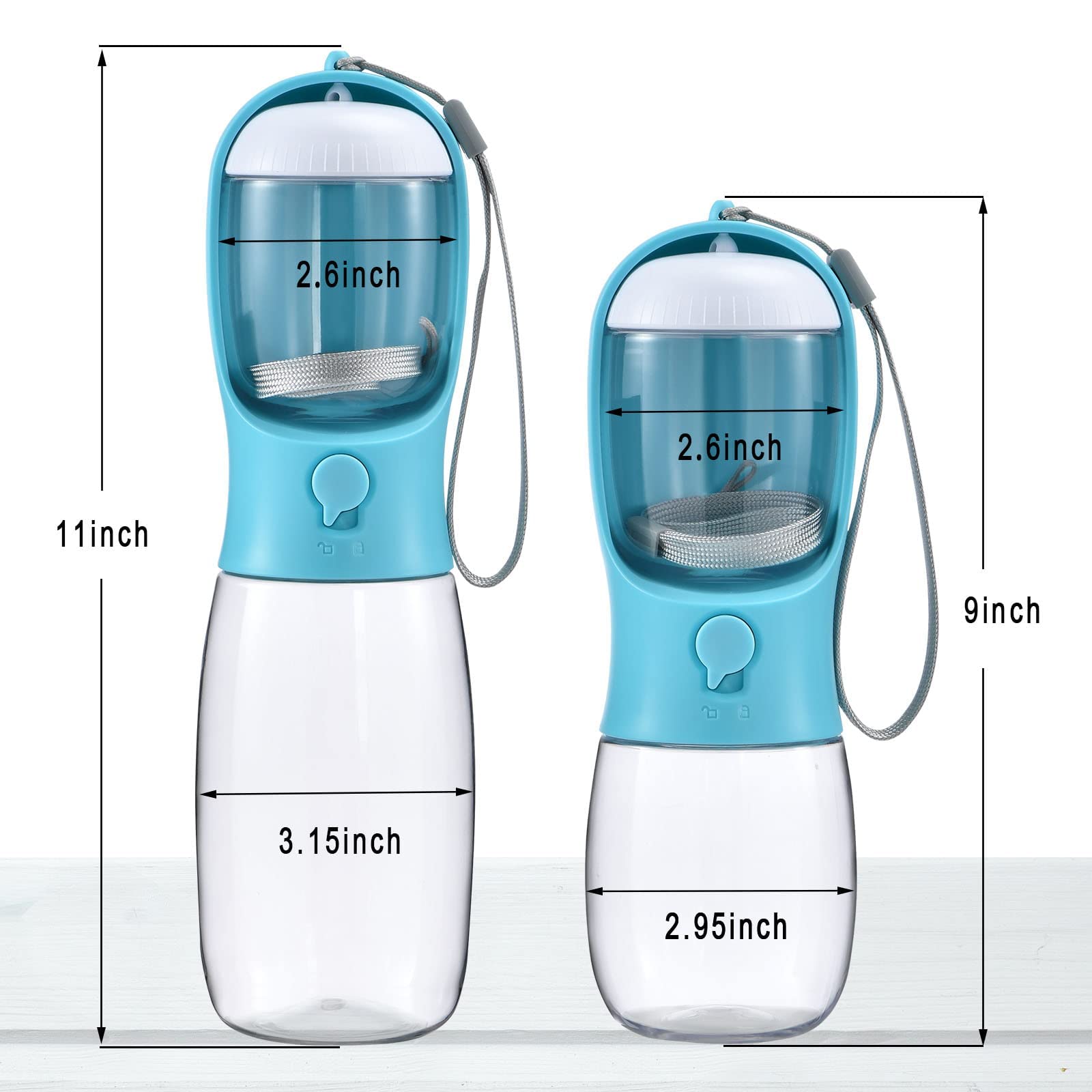 Dog Water Bottle with Food Container