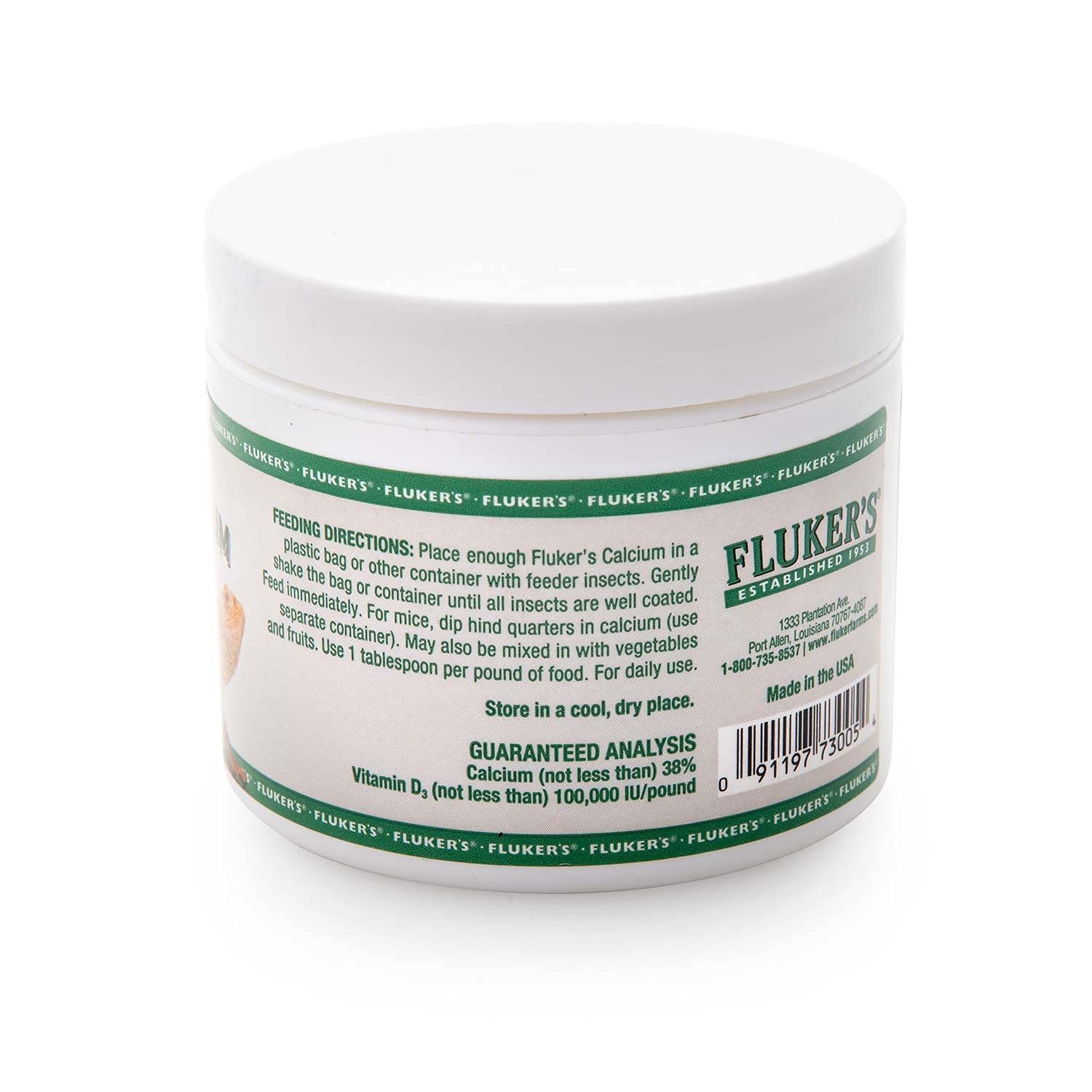 Calcium Reptile Supplement with added Vitamin D3, 4 oz.