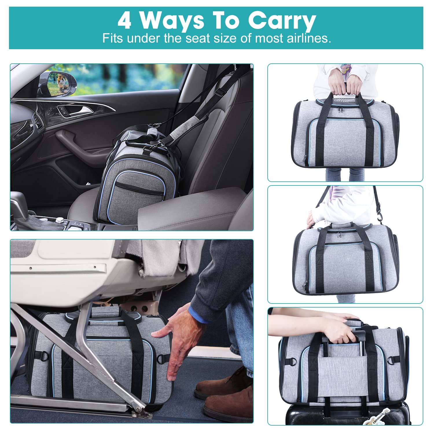 4 Sides Expandable Pet Carrier, Airline Approved