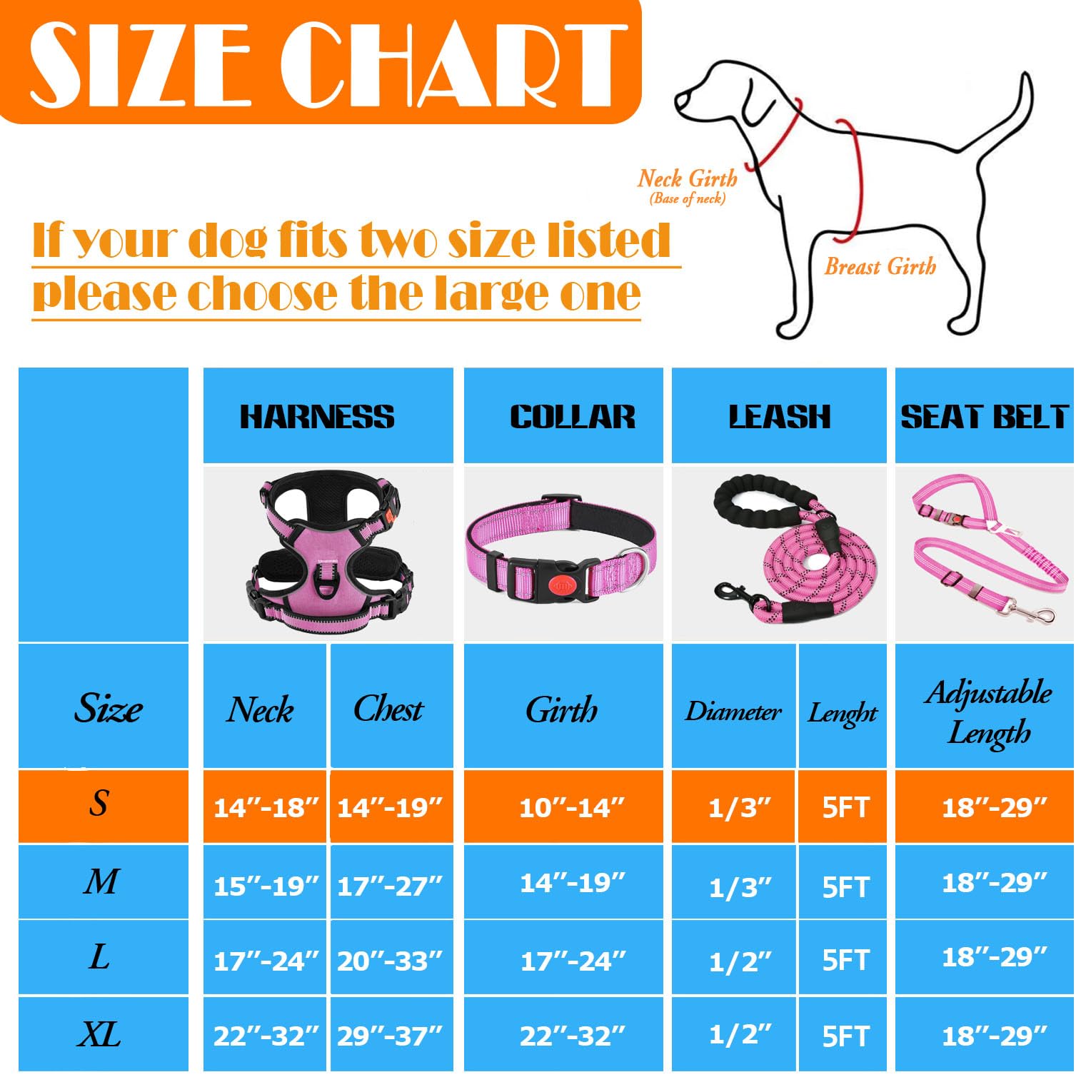 No Pull Dog Harness, Collar & Leash Set
