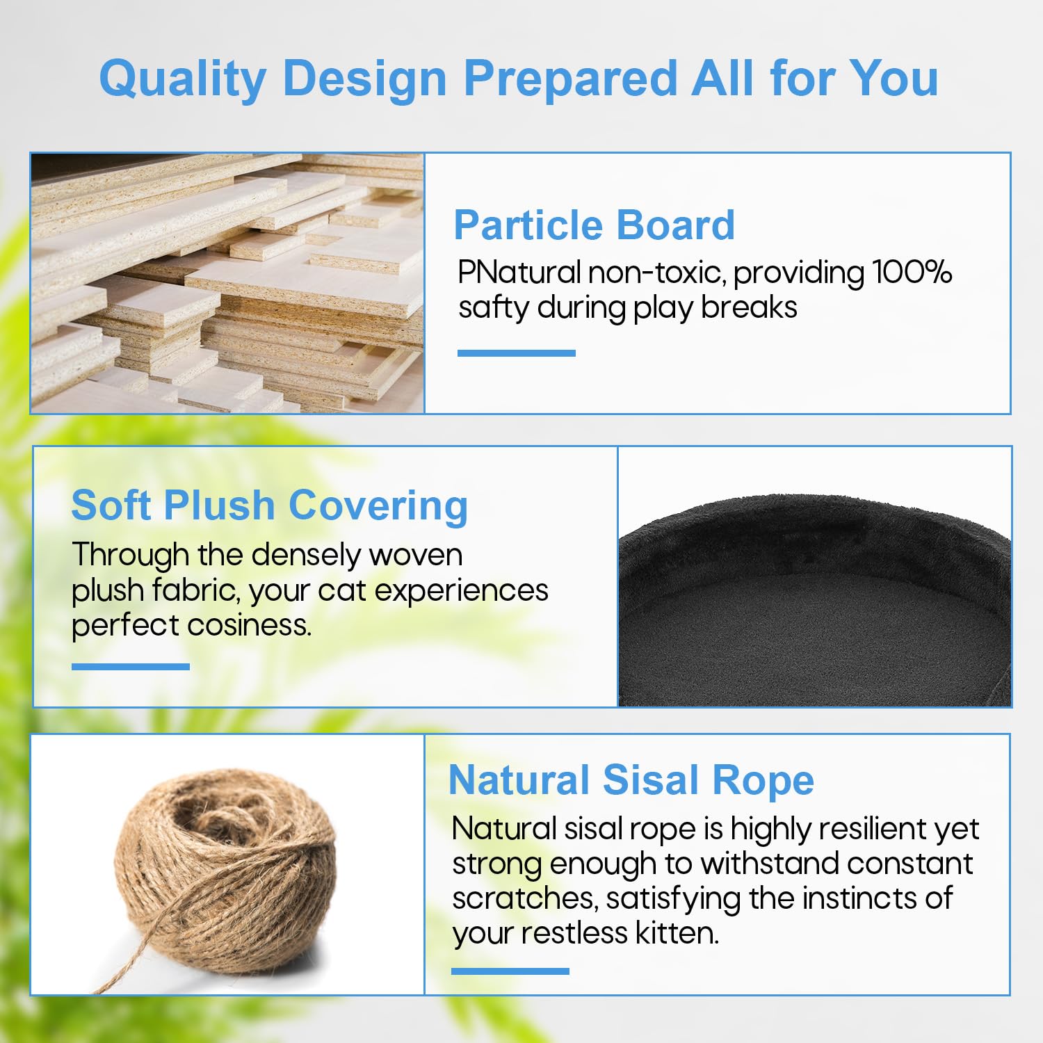 Cat Tree 54in Cat Tower Multi-Level Durable Cat Scratching Post