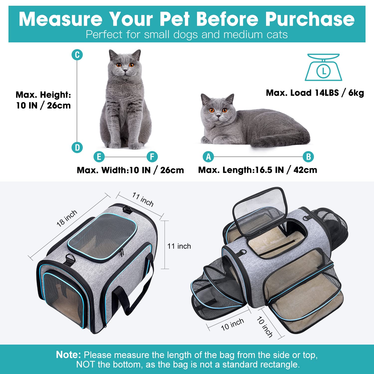 4 Sides Expandable Pet Carrier, Airline Approved