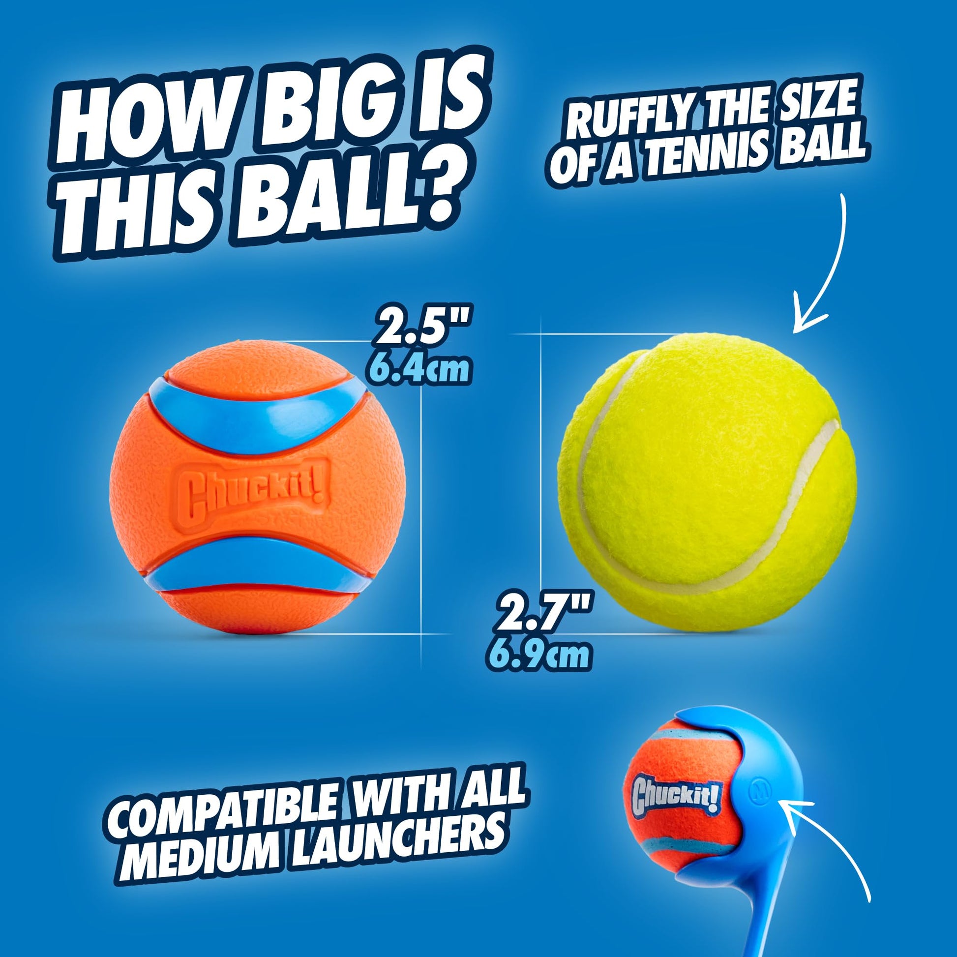 Ultra Ball Dog Toy - Medium Bouncy Fetch Balls For Dogs