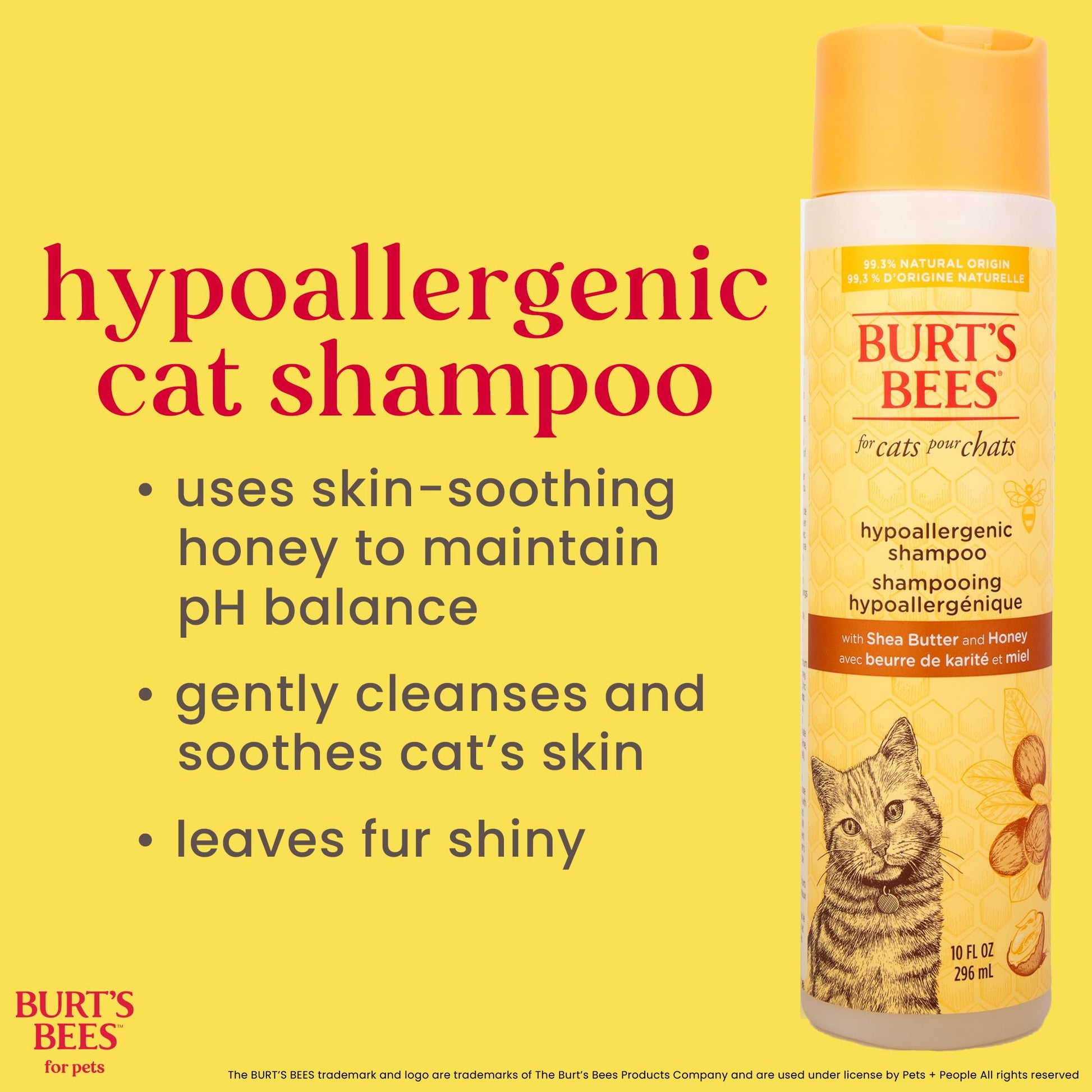 Burt's Bees for Pets Hypoallergenic Cat Shampoo with Shea Butter and Honey