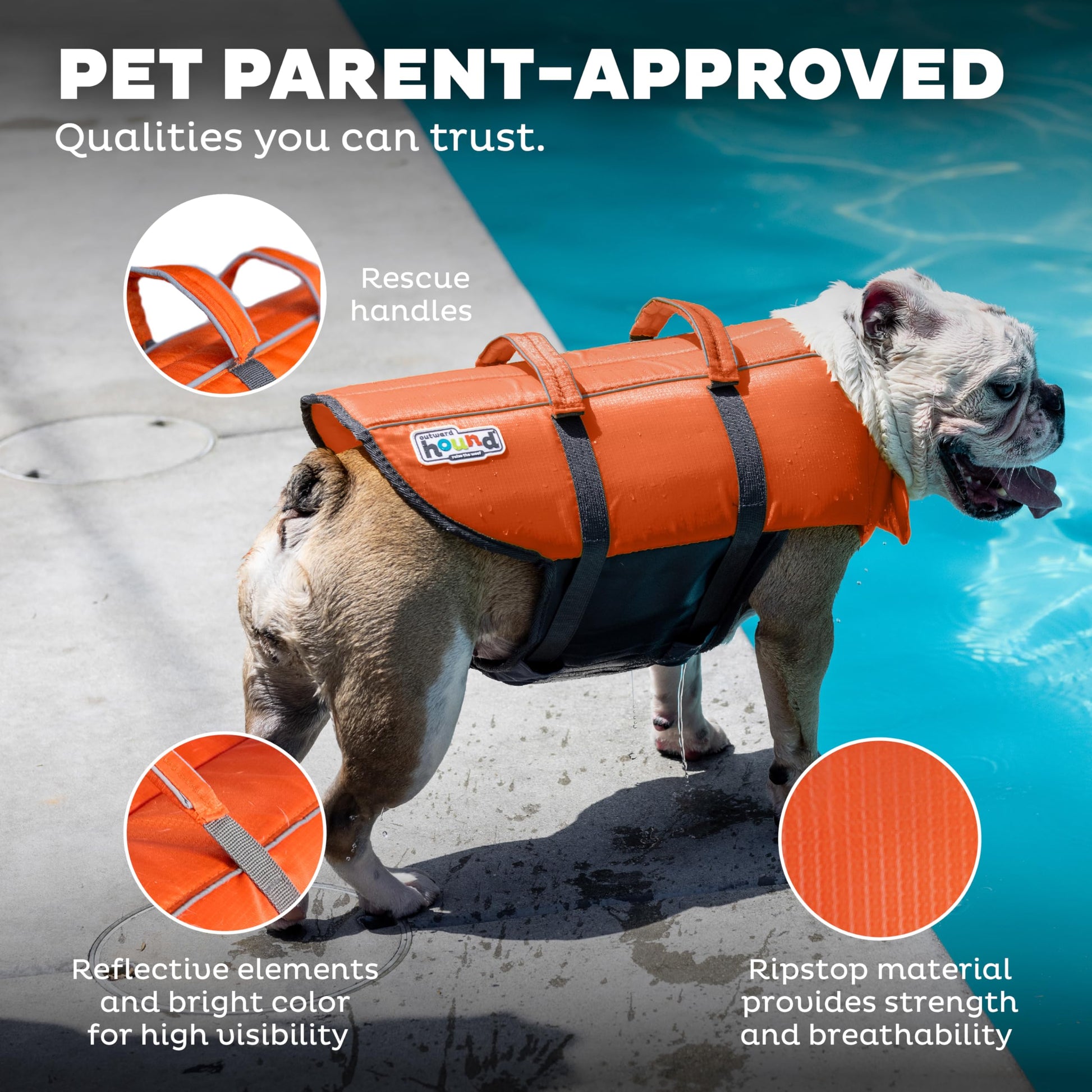 Dog Life Jacket – Flotation Vest for Swimming & Boating