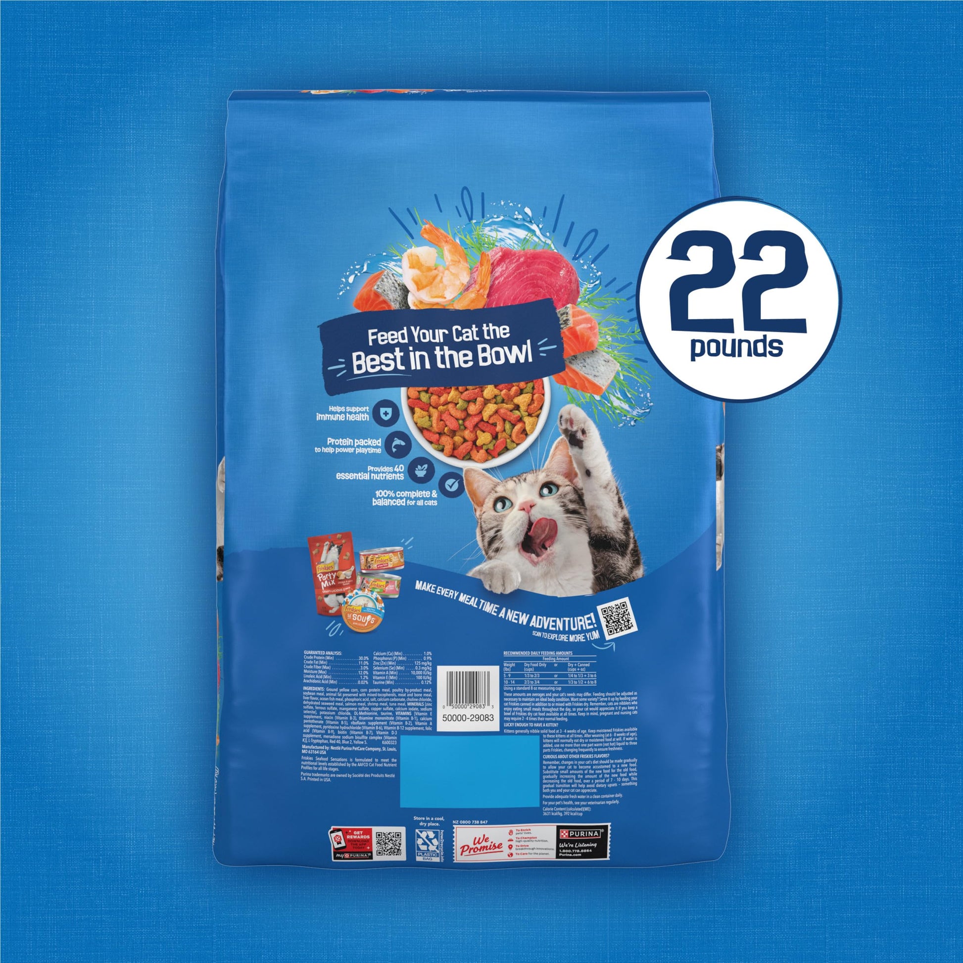 Purina Friskies Dry Cat Food Seafood Sensations 22 lb.